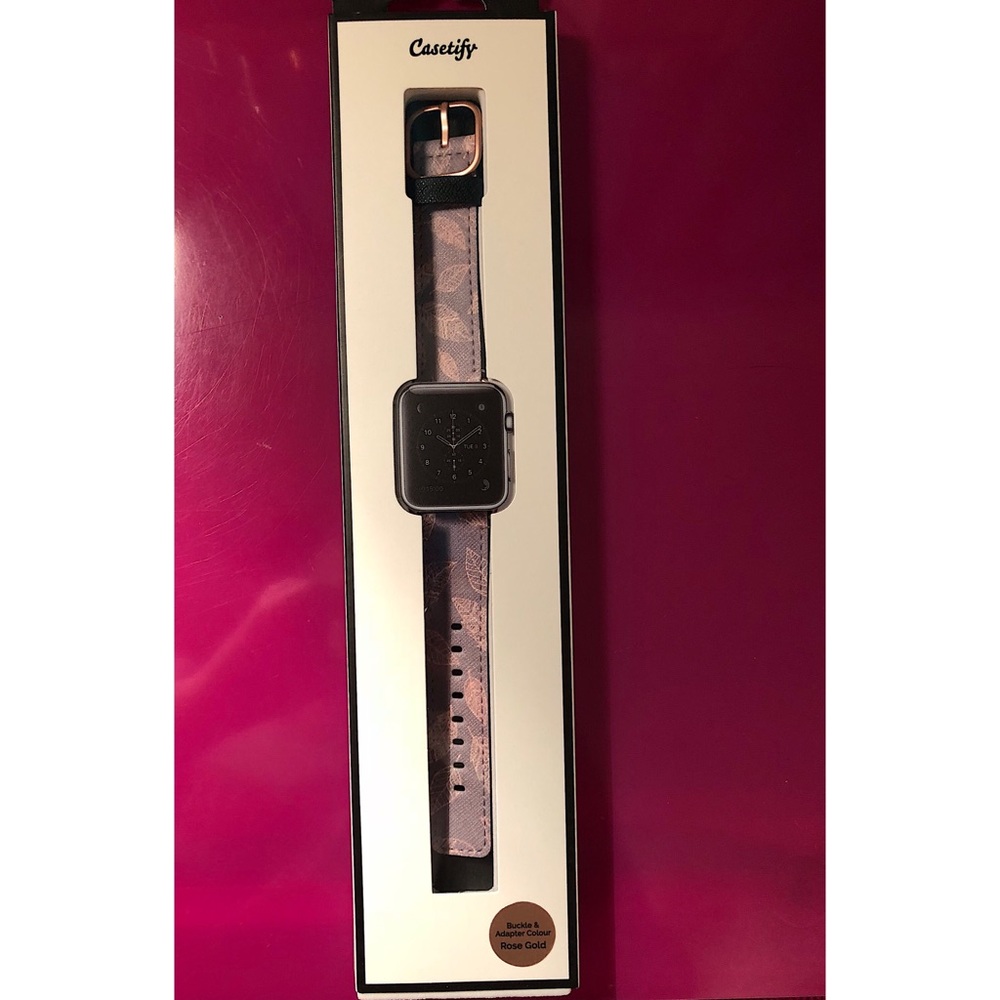 CASETIFY APPLE WATCH BAND 38MM - GREY/PINK FEATHER